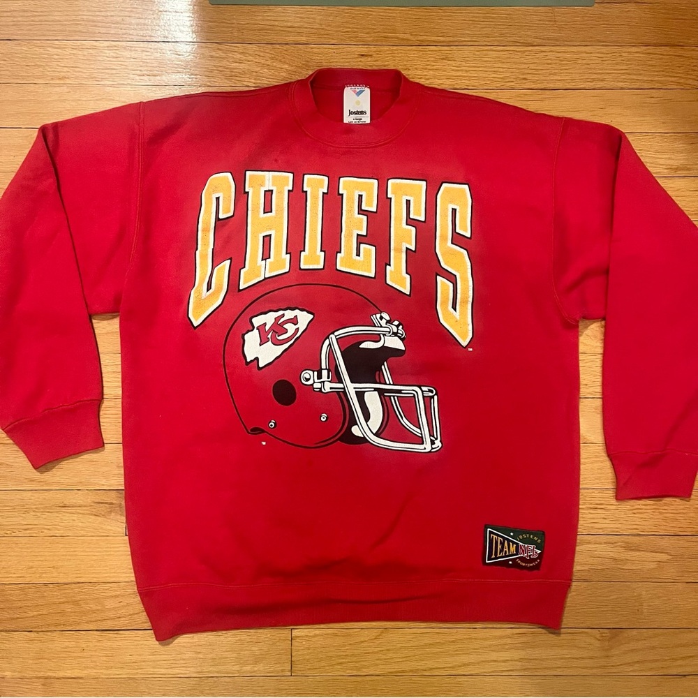 RARE Men's 90s KC Chiefs Sweatshirt Size Large NFL Football 1990s Kansas City